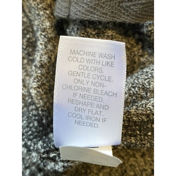 J Jill Top Womens XL Waffle Thermal Knit Cowl Neck Ruched Tie Sides Gray Black - Picture 7 of 7